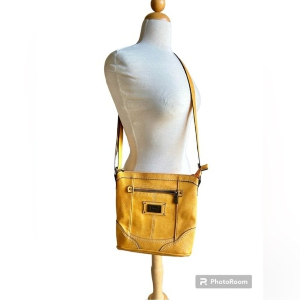 B.O.C. Born concept faux leather mustard yellow crossbody bucket bag